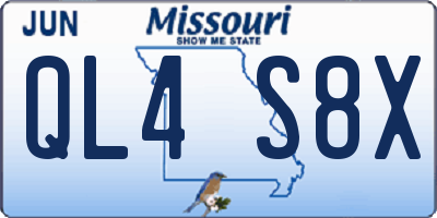 MO license plate QL4S8X