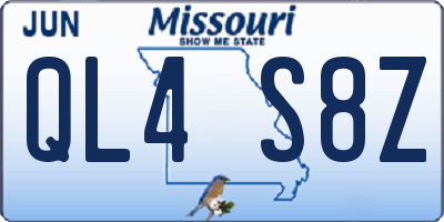 MO license plate QL4S8Z