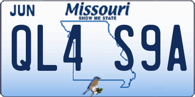 MO license plate QL4S9A