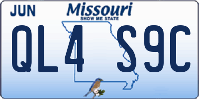MO license plate QL4S9C