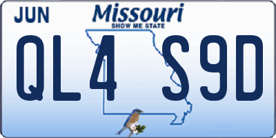 MO license plate QL4S9D