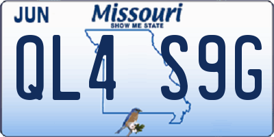 MO license plate QL4S9G