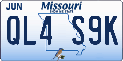 MO license plate QL4S9K