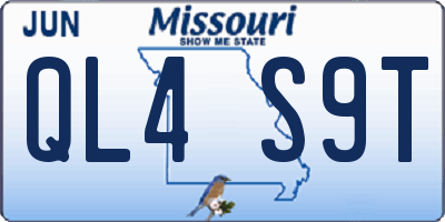 MO license plate QL4S9T