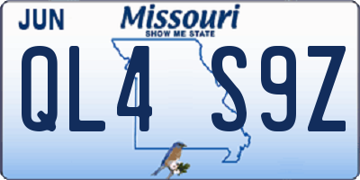 MO license plate QL4S9Z
