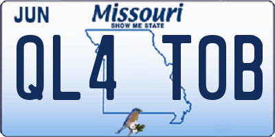 MO license plate QL4T0B