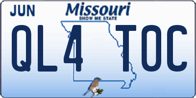 MO license plate QL4T0C