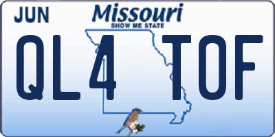MO license plate QL4T0F