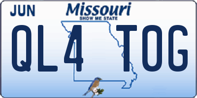 MO license plate QL4T0G