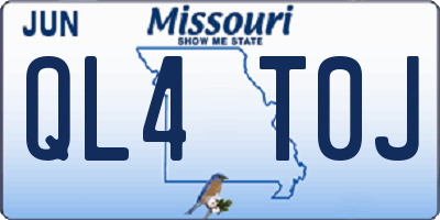 MO license plate QL4T0J