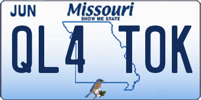 MO license plate QL4T0K