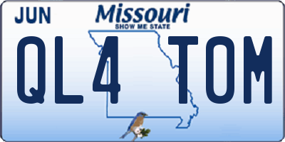 MO license plate QL4T0M