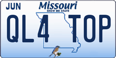 MO license plate QL4T0P