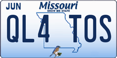 MO license plate QL4T0S