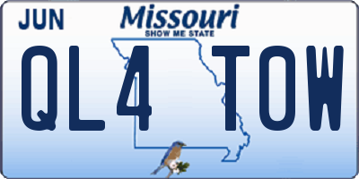 MO license plate QL4T0W