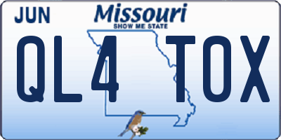 MO license plate QL4T0X