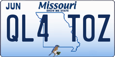 MO license plate QL4T0Z