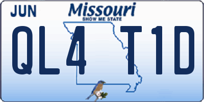 MO license plate QL4T1D