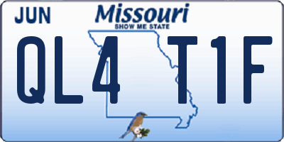 MO license plate QL4T1F