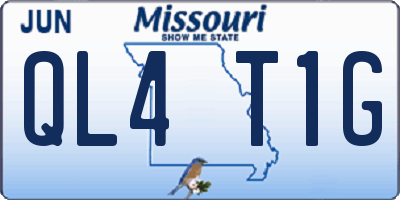 MO license plate QL4T1G