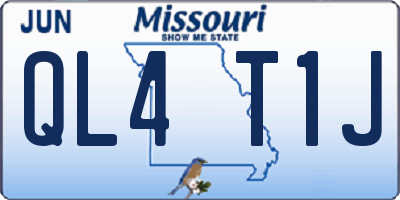 MO license plate QL4T1J