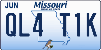 MO license plate QL4T1K
