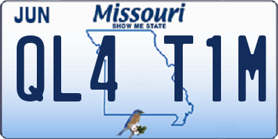 MO license plate QL4T1M