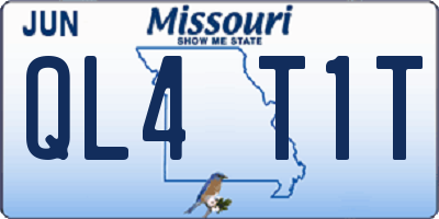 MO license plate QL4T1T