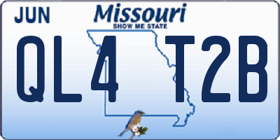 MO license plate QL4T2B
