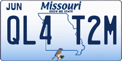 MO license plate QL4T2M
