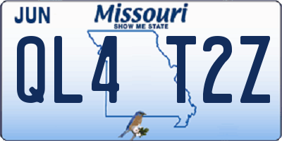 MO license plate QL4T2Z