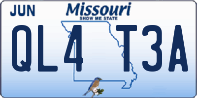 MO license plate QL4T3A