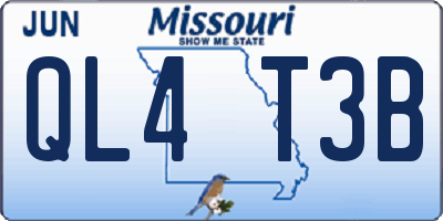 MO license plate QL4T3B