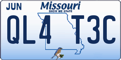 MO license plate QL4T3C