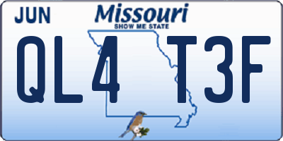 MO license plate QL4T3F