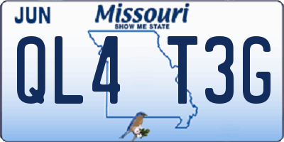 MO license plate QL4T3G