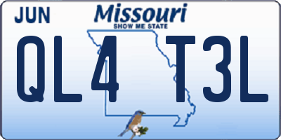 MO license plate QL4T3L