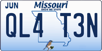 MO license plate QL4T3N