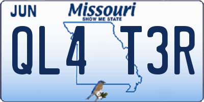 MO license plate QL4T3R
