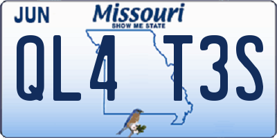 MO license plate QL4T3S