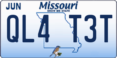 MO license plate QL4T3T