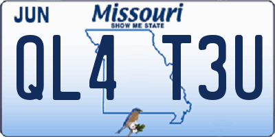 MO license plate QL4T3U