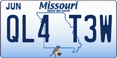 MO license plate QL4T3W