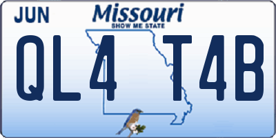 MO license plate QL4T4B