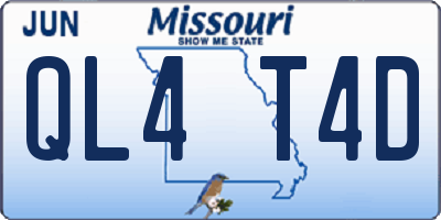 MO license plate QL4T4D