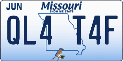 MO license plate QL4T4F