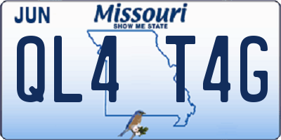 MO license plate QL4T4G
