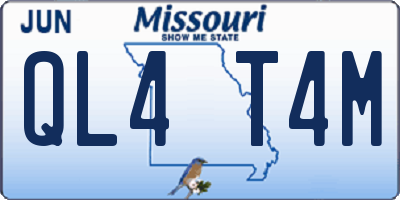MO license plate QL4T4M