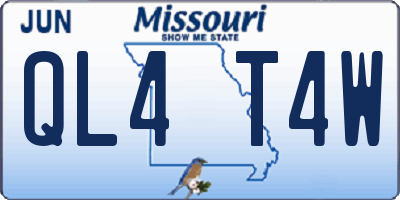 MO license plate QL4T4W