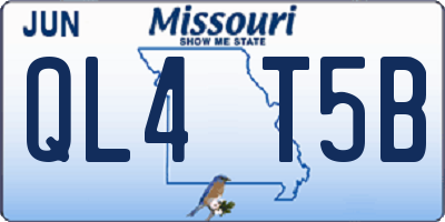 MO license plate QL4T5B